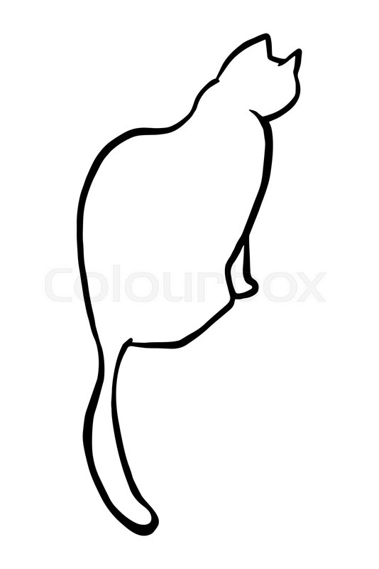 534x800 Hand Drawn Cat Sitting Animal Vector Stock Vector Colourbox