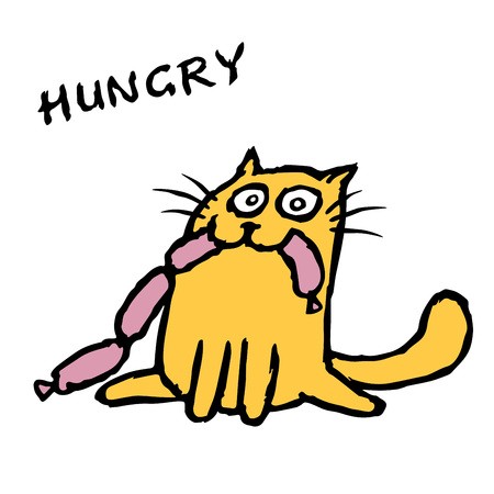 450x450 Orange Cat Tik Eats Sausages Funny Cartoon Cool Character
