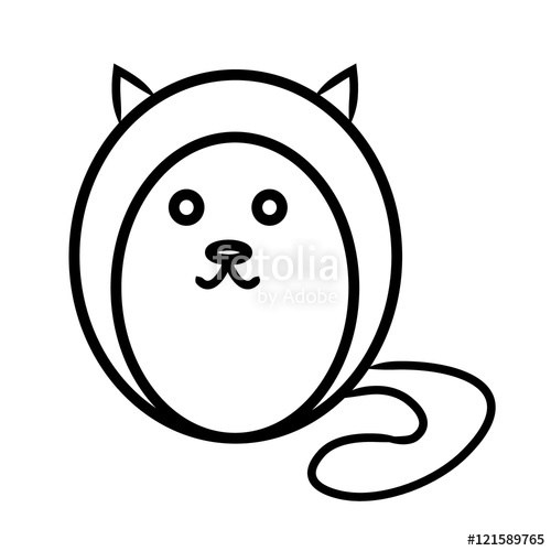 500x500 Round Cat Contour Stock Image And Royalty Free Vector