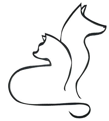 359x400 Dog Outline Artistic Cat Dog Outline Embroidery Design Dog Paw