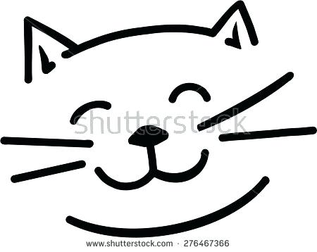 450x358 Simple Cat Face Drawing Cartoon Cat Face Easy Kitty Face Drawing