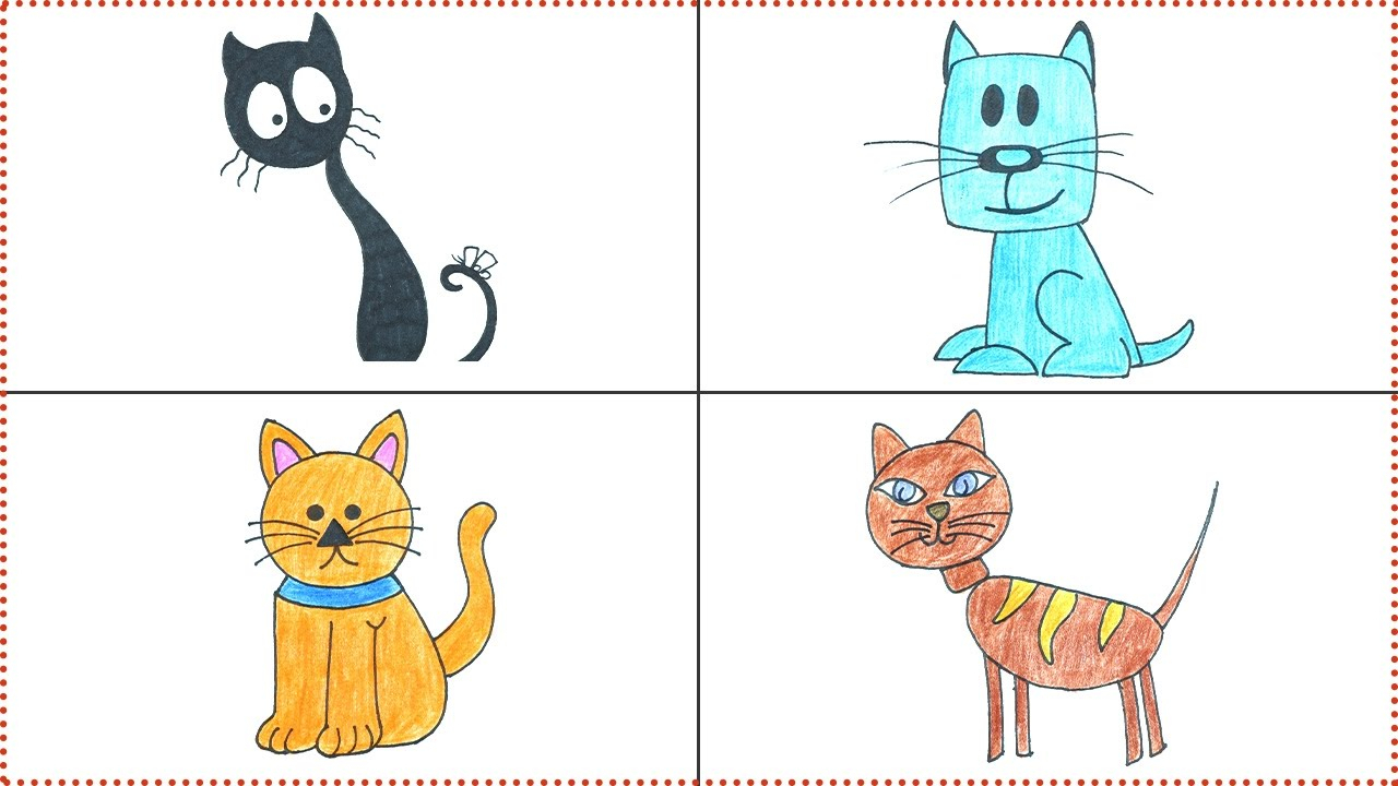 Нарисуй кота игра. Картинки a Cat for Kids. Рисование котенок в средней группе. Кошка рисунок Гав. Рисунок кошки Гав поэтапно.