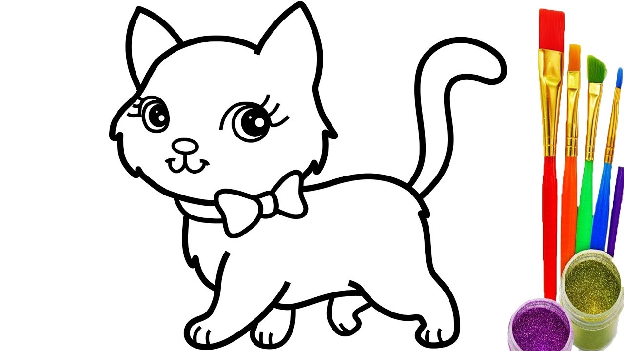 1280x720 Cats Drawing For Kids And Cats Drawing For Kids Cat Drawing