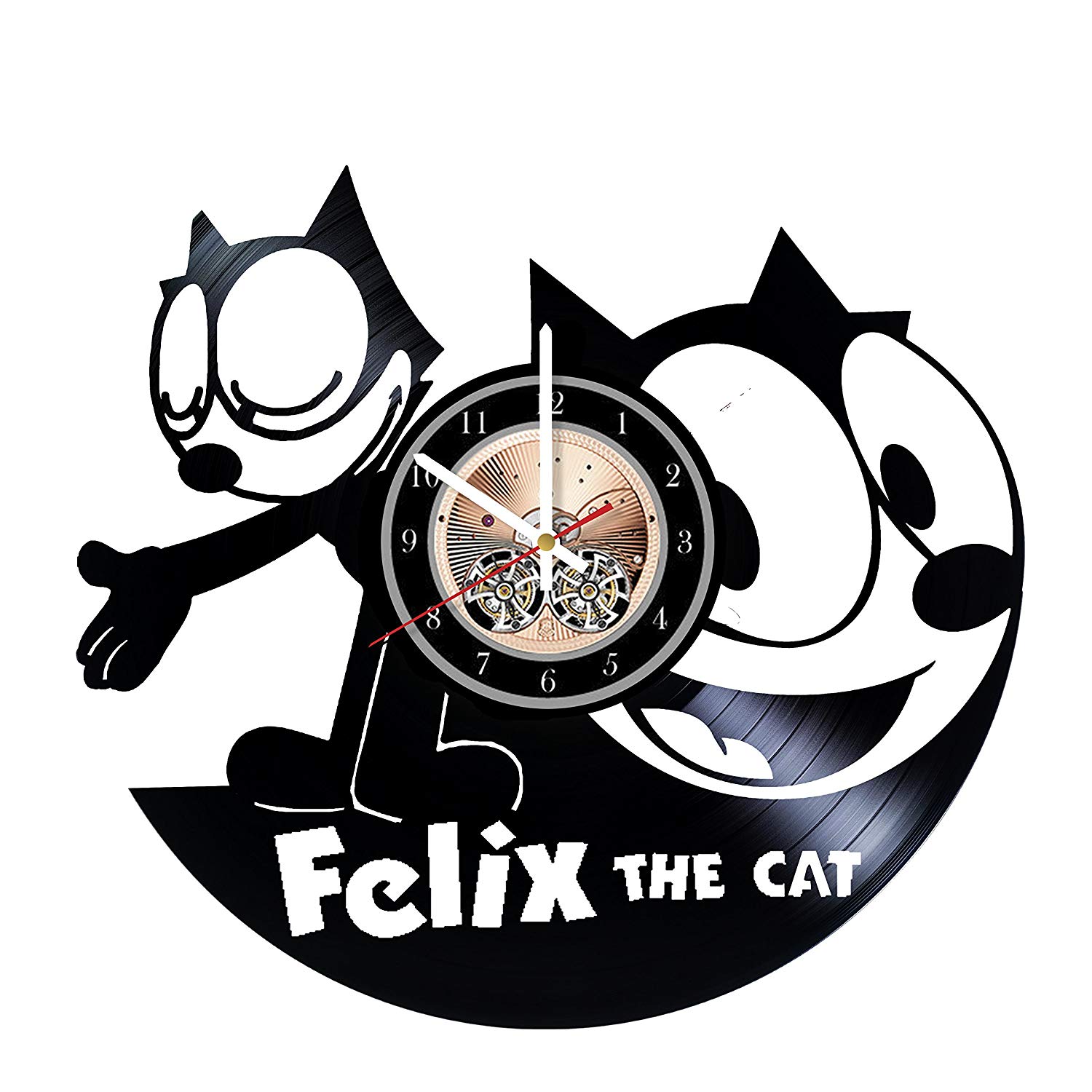 1500x1500 Felix The Cat Video Game Handmade Vinyl Record Wall Clock