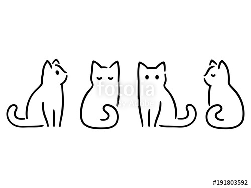 500x375 Minimal Cat Drawing Stock Image And Royalty Free Vector