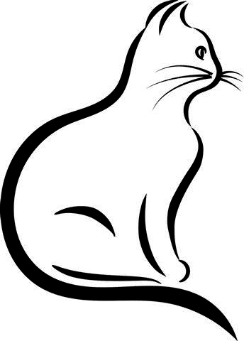 344x480 Simple Cat Drawing