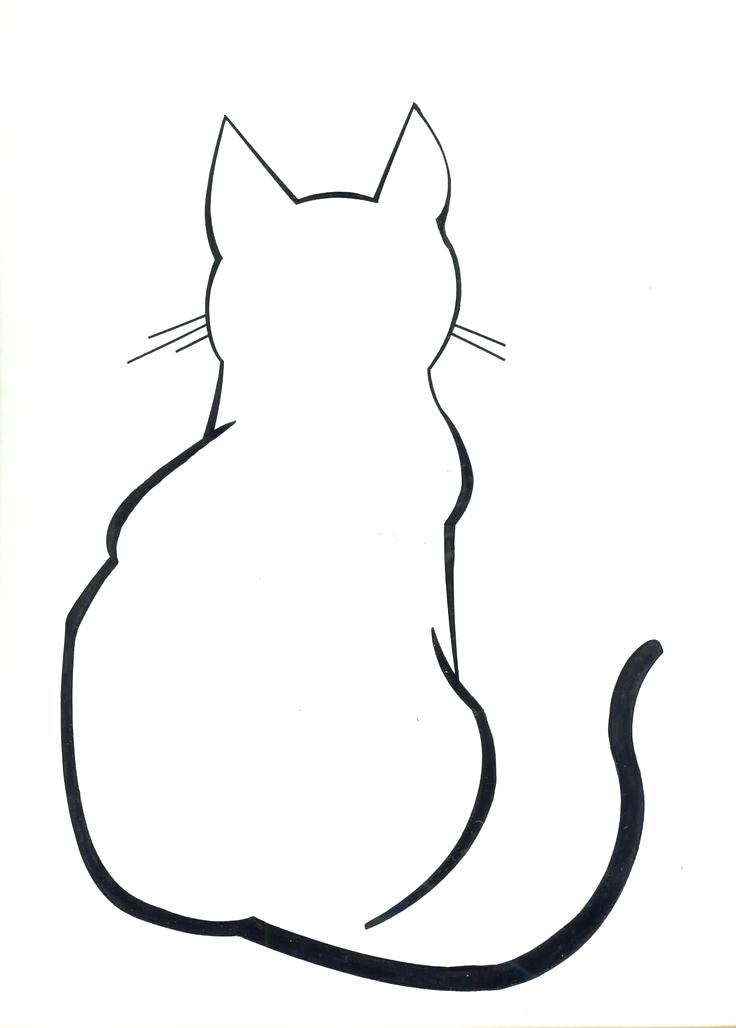 736x1028 Cat Drawing Simple