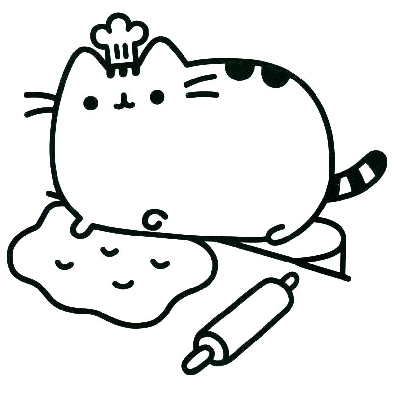 805x801 Fat Cat Drawing At Free For Personal Use Coloring Pages Cute Sheet