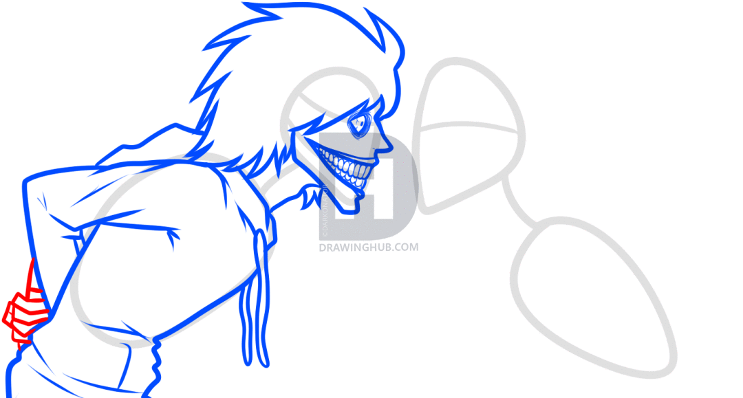 1080x579 How To Draw Jeff And Jane The Killer, Step