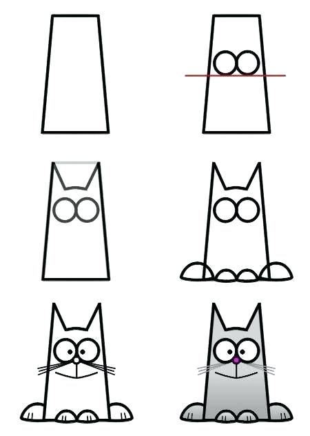 450x632 How To Draw A Cartoon Cat Easy Step