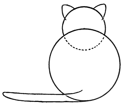 400x342 How To Draw Kitty Cats From The Back Easy Step