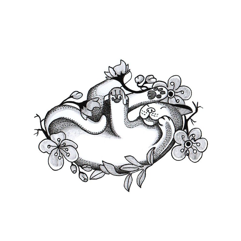 794x794 dreamy cat cat temporary tattoo cat tattoos sleeping cat etsy