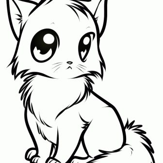 336x336 Cat Line Drawing Simple Clipart Free Download Tattoo Awesome