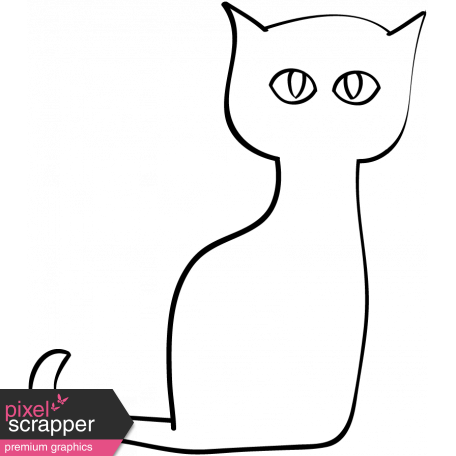 456x456 Cat Doodle Template Graphic