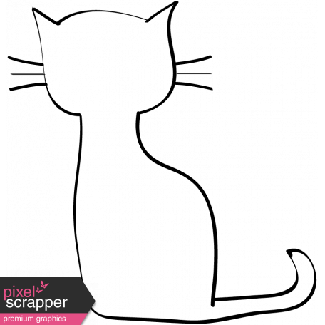 456x456 Cat Doodle Template Graphic