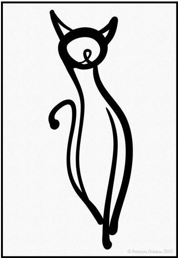 360x523 Francois Dubeau Art Cats Cat Tattoo, Cats, Dog Line Drawing