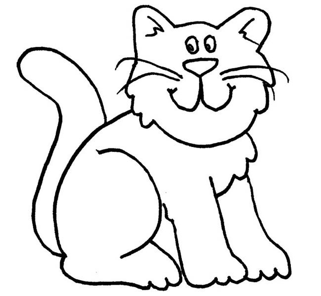 650x600 Cat Drawing Template