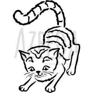 300x300 'cat' Wall Stencil Template