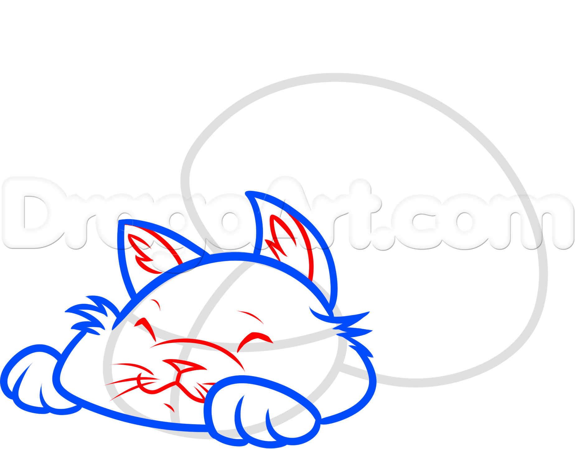 1851x1443 How To Draw A Fat Cat, Step