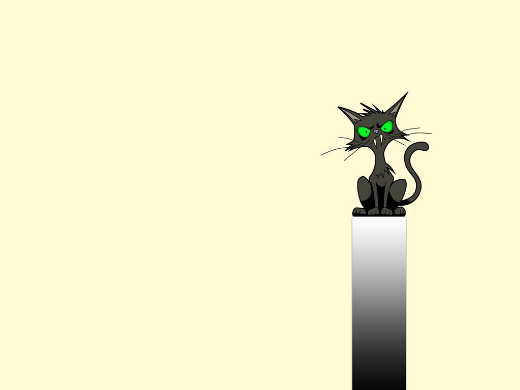 1024x768 Download Wallpaper Cat, Drawing, Tube Standard Hd