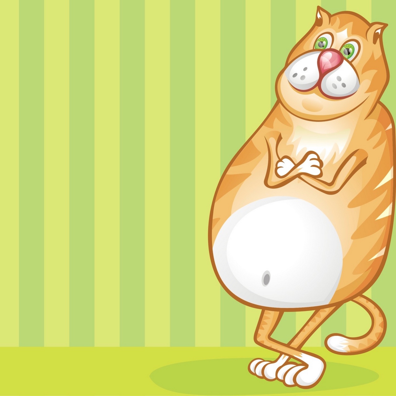 1280x1280 download wallpaper cat, drawing, fat, striped ipad, ipad