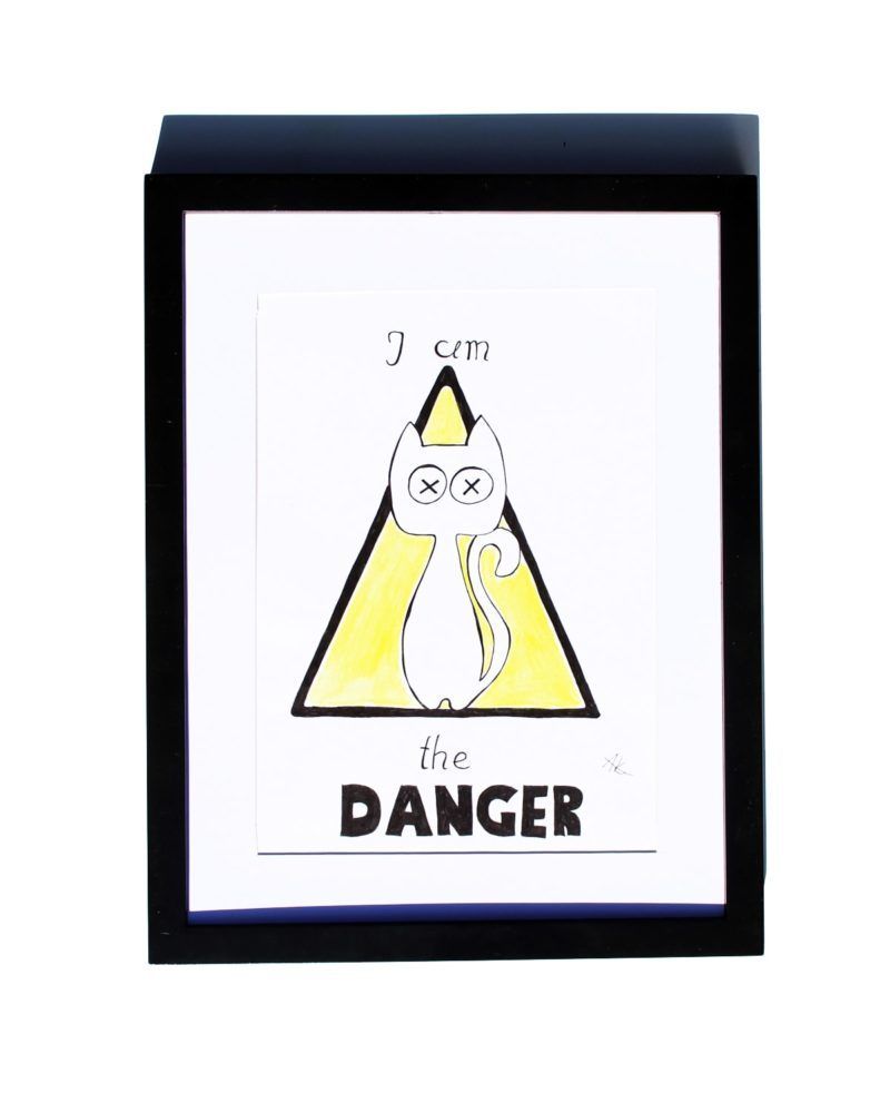 800x1000 Drawing Handmade Dangerous Cat, I Am The Danger Artampcat