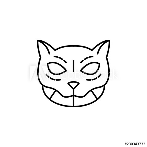 500x500 cat, mexico icon element of day the dead in mexico line icon