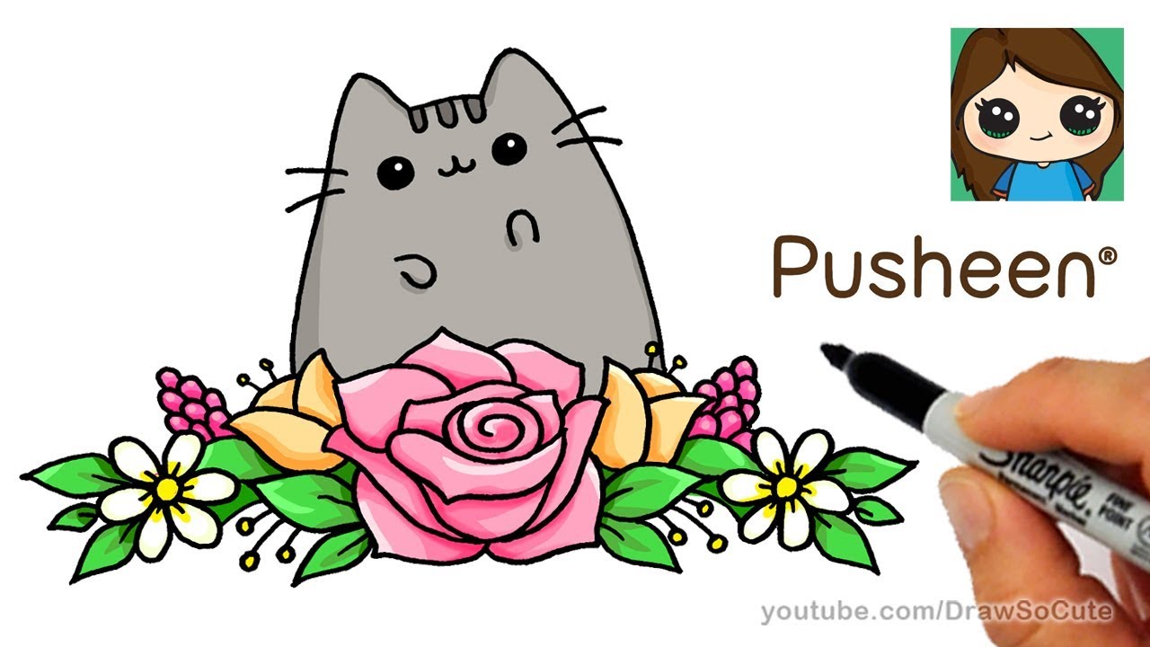 1280x720 How To Draw Flowers Easy With Pusheen
