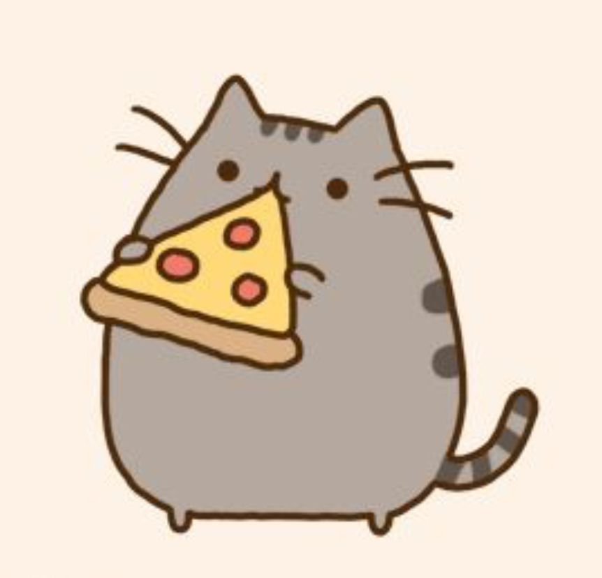 862x828 Pusheen Cat Eating Pizza Painted Rock Idea Rock Painting Ideas