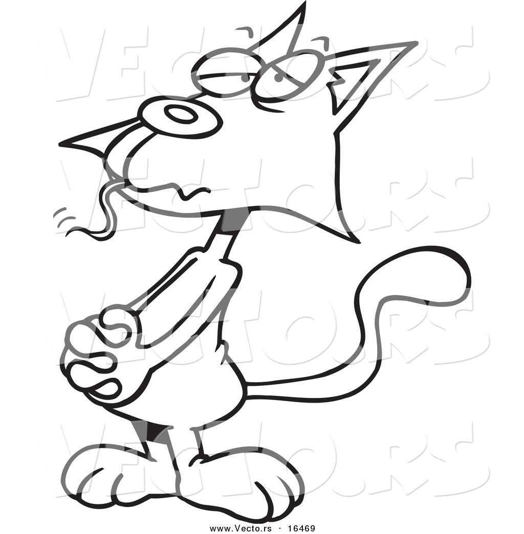 1024x1044 Vector Of A Cartoon Guilty Cat With A Mouse In His Mouth