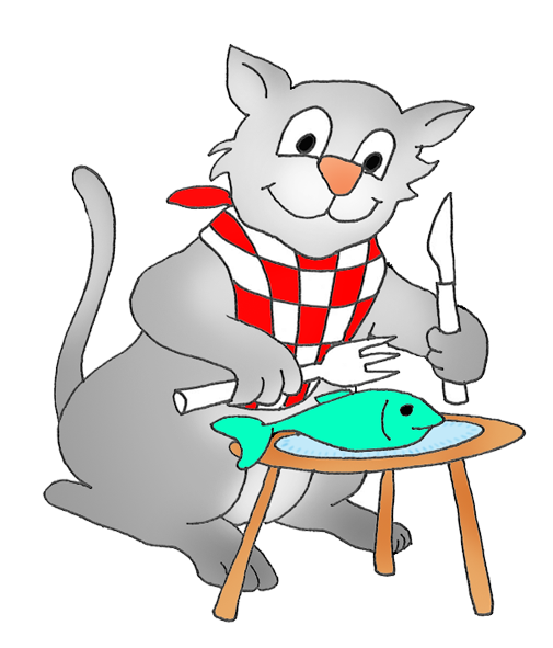 505x591 Cat Eating A Fish Clipart Animals Cat Sketch, Art, Cat Drawing
