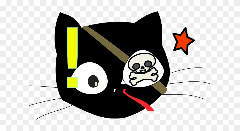 840x460 Cat, Head, Eyes, Black, Star, Drawing, Skull, Cartoon