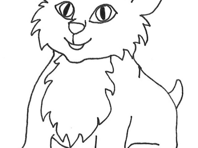 640x480 Line Drawing Of A Cat Face Clip Art Cat Drawing Clipart Troller Us