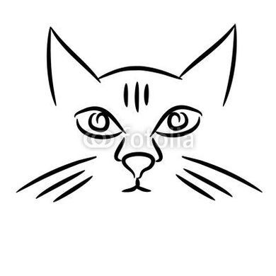 390x390 Cat Face Sketch