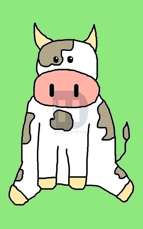 500x800 Draw Cartoon Cow