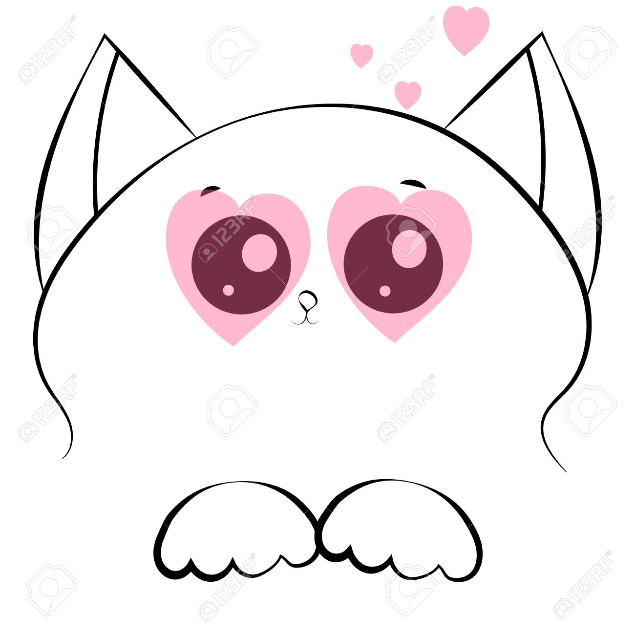 1300x1300 Cute Cat Face Drawing Desktop Backgrounds