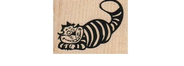642x230 Alice In Wonderland Rubber Stamp Cat Cheshire Scrapbooking