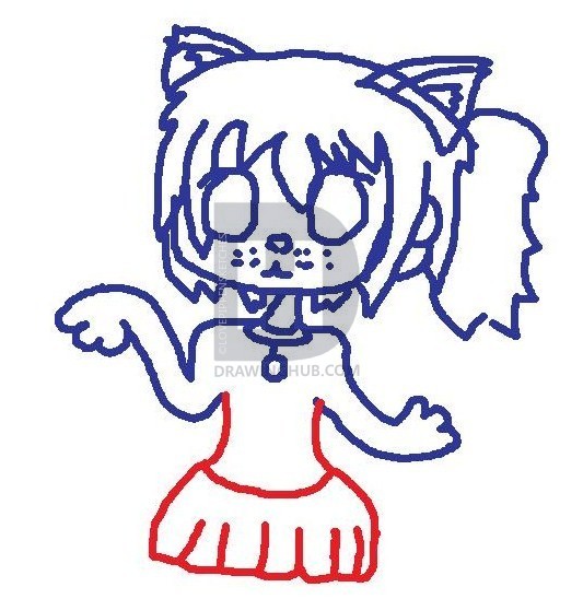 533x548 How To Draw A Chibi Cat Girl Easy, Step