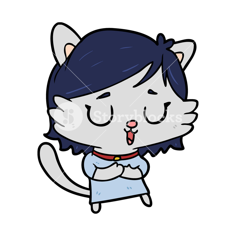 1000x1000 Cartoon Cat Girl Royalty Free Stock Image