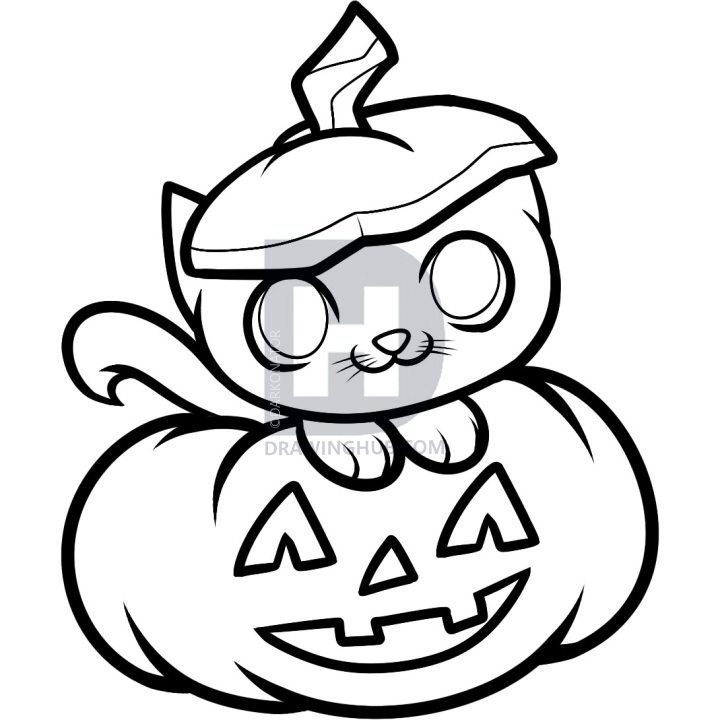 720x720 how to draw a halloween cat, halloween cat, step