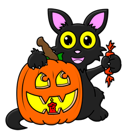 260x260 How To Draw A Black Cat And Jack O Lantern For Halloween