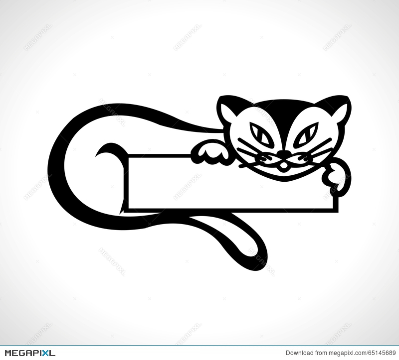 800x723 Outline Drawing In Ink Cat That Keeps Plate Illustration