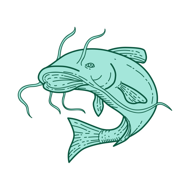 630x630 Catfish Mud Cat Jumping Mono Line