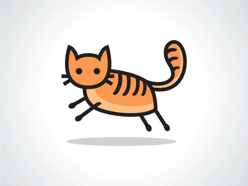 800x600 Happy And Jumping Cat Logo Template