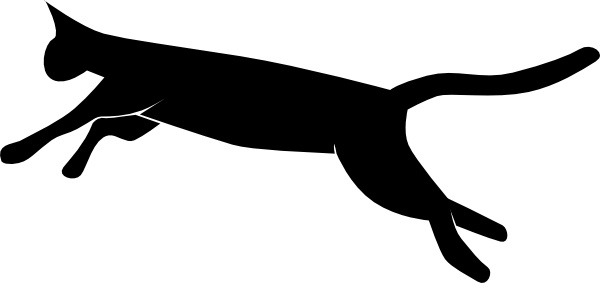 600x283 Jumping Leaping Cat Clip Art Free Vector In Open Office Drawing