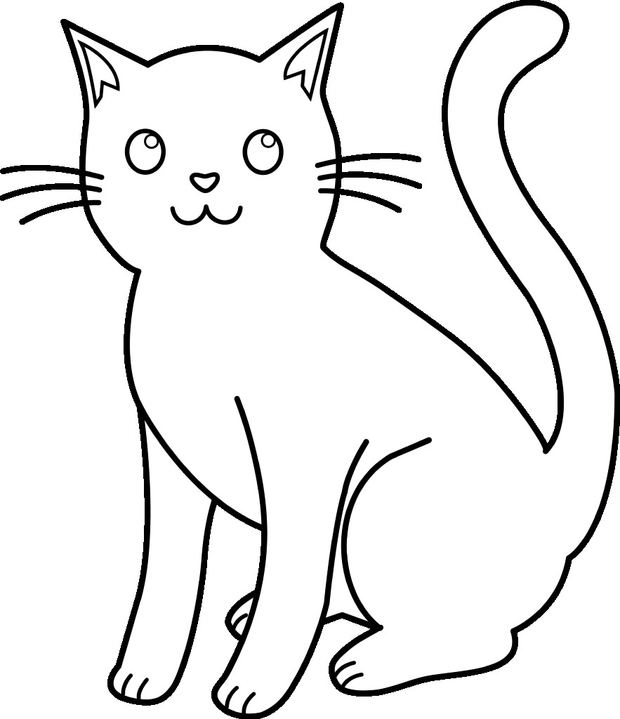 883x1024 Clipart Of White Cat Clipart Free
