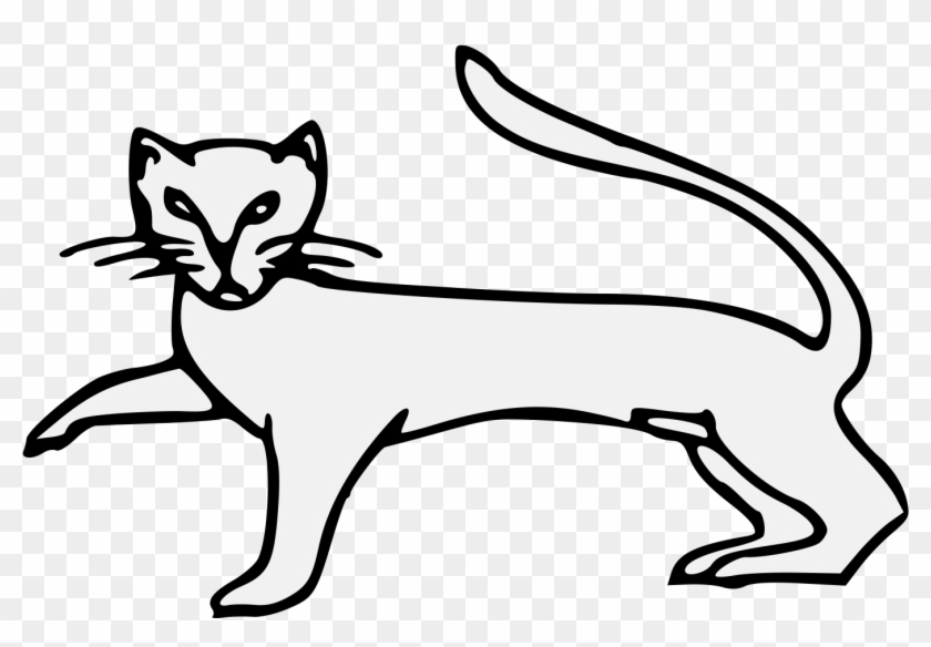 840x584 Domestic Cat Traceable Heraldic Art Line Transparent