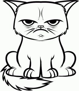 262x302 Grumpy Cat Line Art