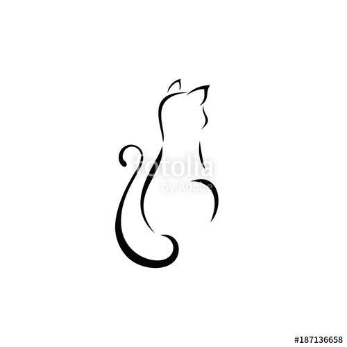 500x500 Simple Cat Line Art Stock Image And Royalty Free Vector