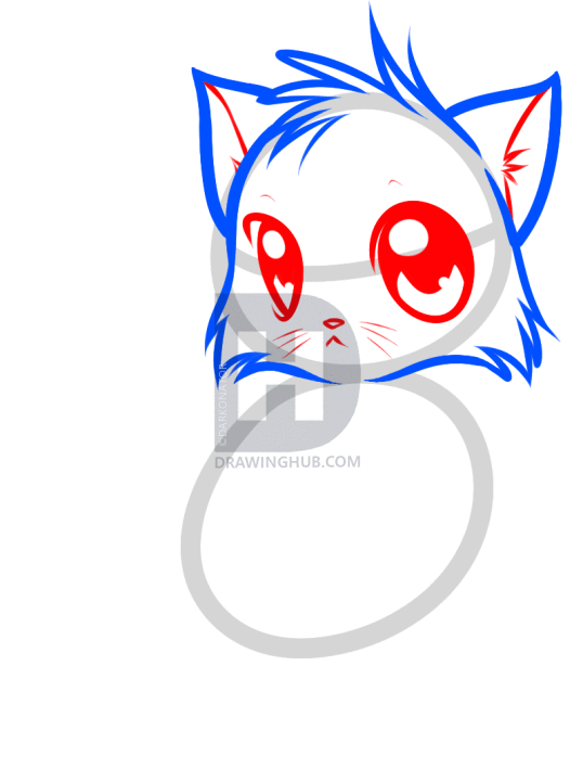 538x720 How To Draw A Cute Anime Cat, Step